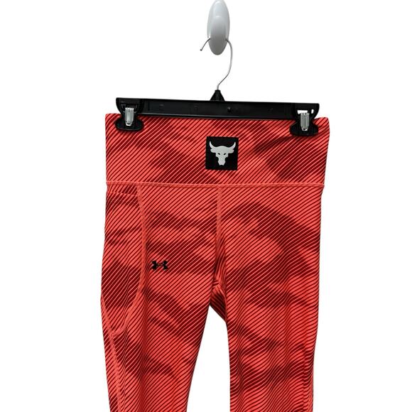 Under Armour Project Rock Waistband Ankle Training Tight Orange Size Medium - Picture 4 of 11